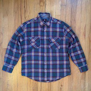High Sierra red, green, blue flannel shirt.